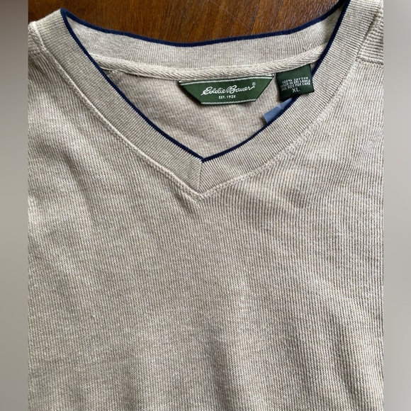 NWT Men’s Size XL Eddie Bauer Pullover Ribbed VNeck Sweater - Picture 3 of 15